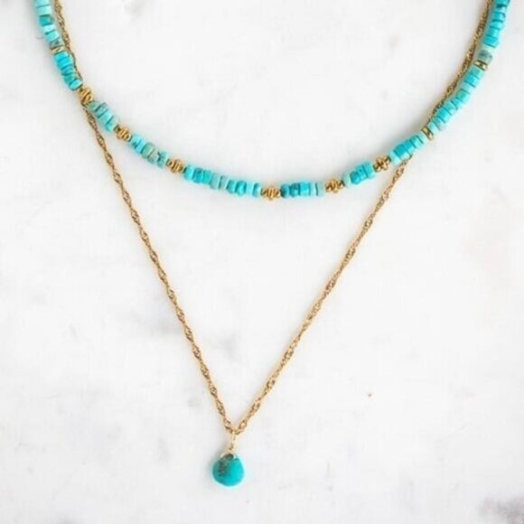 Bundle Genuine Turquoise Beaded Necklace & Bracelet Gorgeous Set High End Stone - Picture 6 of 12
